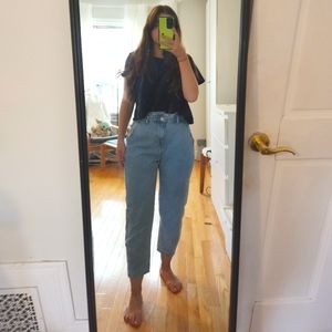 Zara High Waisted Paperbag Baggy Jeans Z1975, Light Blue US 4